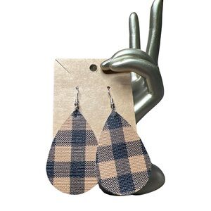 Gingham Print Earrings